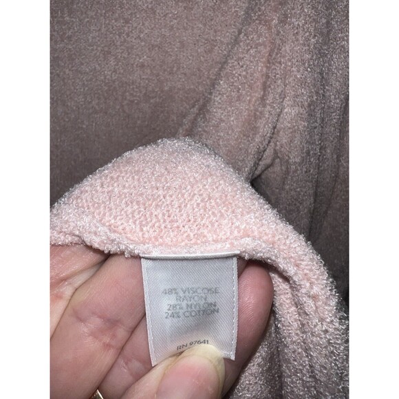 J. Jill Sweater Large Pink Terry Knit Crew Neck Pullover Long Sleeve Soft Comfy - Picture 4 of 6